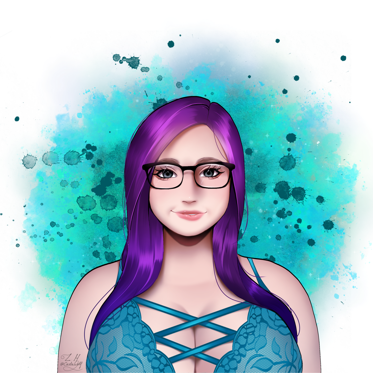 Custom portrait of Sabrina, this is custom art by CastaWolf on IG.